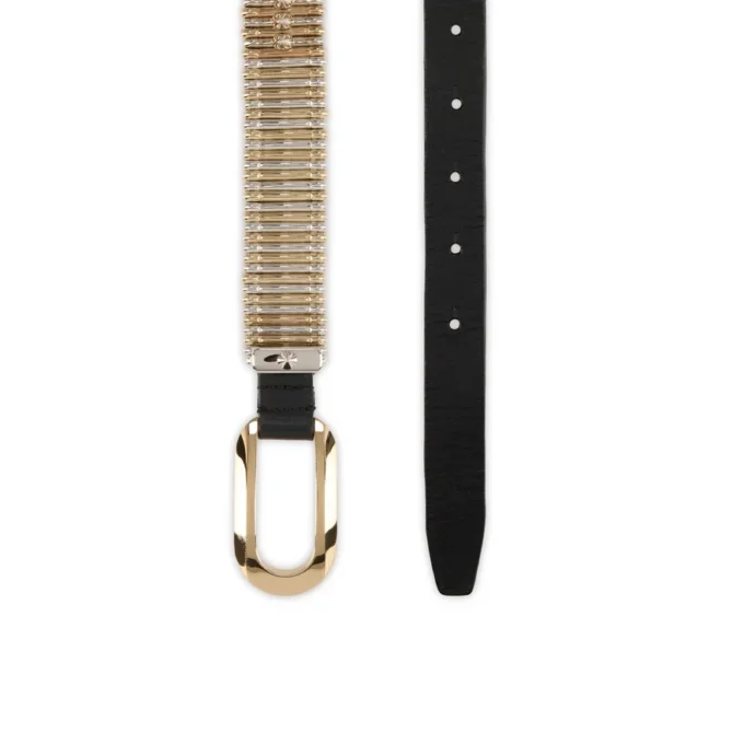 Belt – Belt – Calf Leather and Spikes – Black