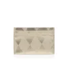 Bettina – Card Holder – Diamond-Shaped Laminated Lamb Nappa Leather – Light Platine