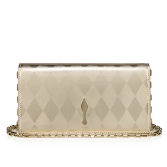 Bettina – Clutch – Diamond-Shaped Laminated Lamb Nappa Leather – Light Platine Bettina – Clutch – Diamond-Shaped Laminated Lamb Nappa Leather – Light Platine
