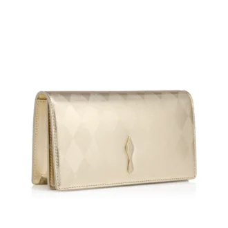 Bettina – Clutch – Diamond-Shaped Laminated Lamb Nappa Leather – Light Platine Bettina – Clutch – Diamond-Shaped Laminated Lamb Nappa Leather – Light Platine