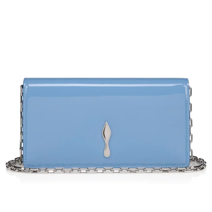 Bettina – Clutch – Patent Calf Leather – Ceruleo