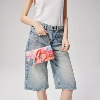 Bettina – Clutch – Peonies Printed China Fabric – Multicolor Bettina – Clutch – Peonies Printed China Fabric – Multicolor