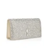 Bettina – Clutch – Suede, Strass and Pearls – Silver