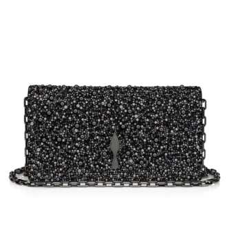 Bettina – Clutch – Veau Velours, Strass and Pearls – Black Bettina – Clutch – Veau Velours, Strass and Pearls – Black