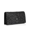 Bettina – Clutch – Veau Velours, Strass and Pearls – Black