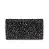 Bettina – Clutch – Veau Velours, Strass and Pearls – Black