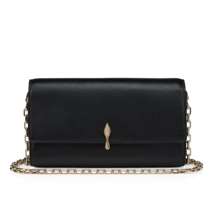 Bettina – Wallet on Chain – Lamb Nappa Leather – Black