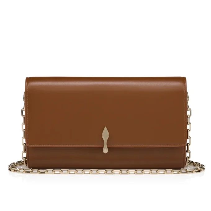 Bettina – Wallet on Chain – Lamb Nappa Leather – Cuoio
