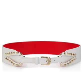 Cabata – Belt – Calf Leather and Spikes – Bianco Cabata – Belt – Calf Leather and Spikes – Bianco