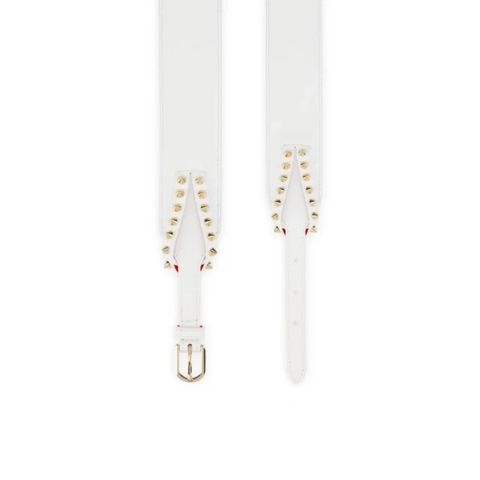 Cabata – Belt – Calf Leather and Spikes – Bianco
