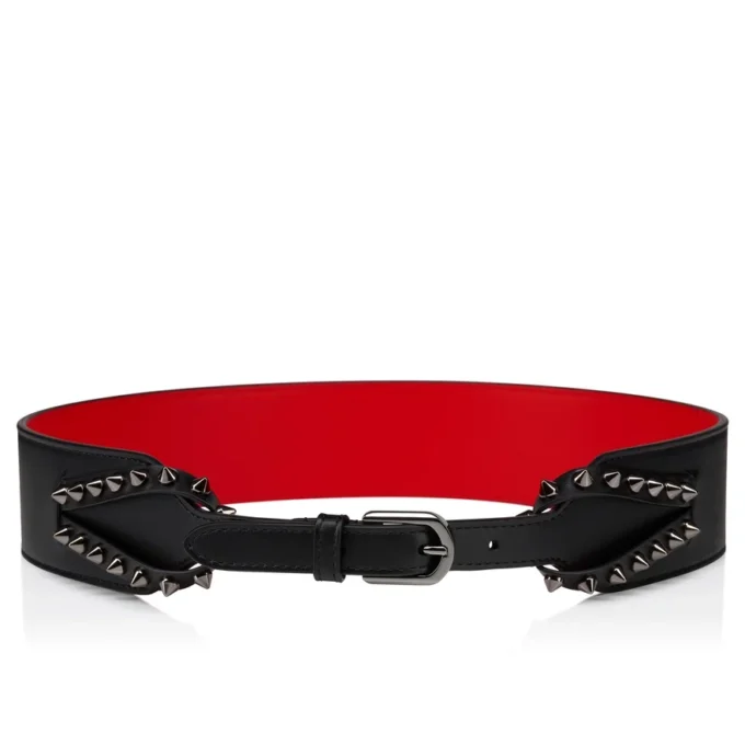 Cabata – Belt – Calf Leather and Spikes – Black