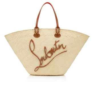 Cabata Large – Tote Bag – Raffia and Calf Leather – Natural