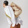 Cabata Large – Tote Bag – Raffia and Calf Leather – Natural