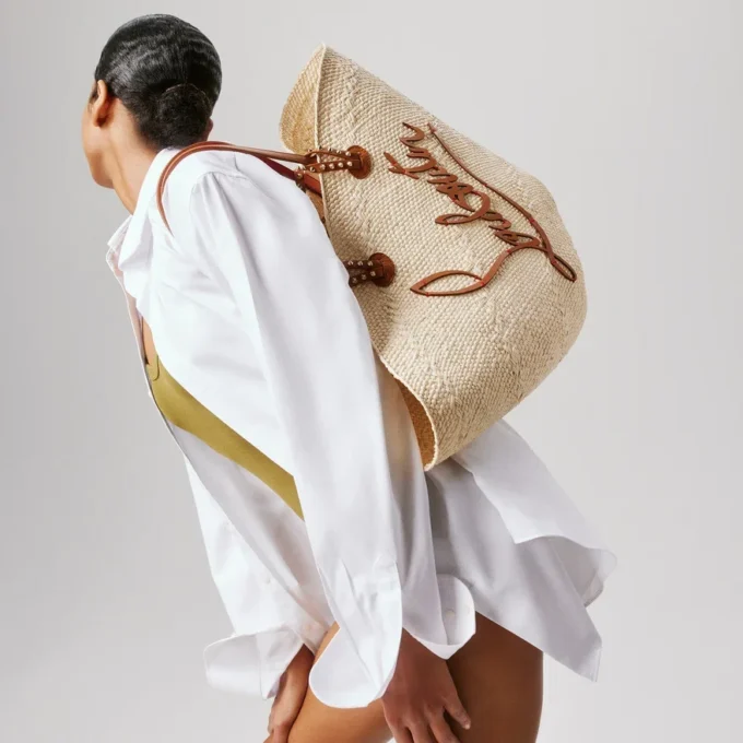 Cabata Large – Tote Bag – Raffia and Calf Leather – Natural
