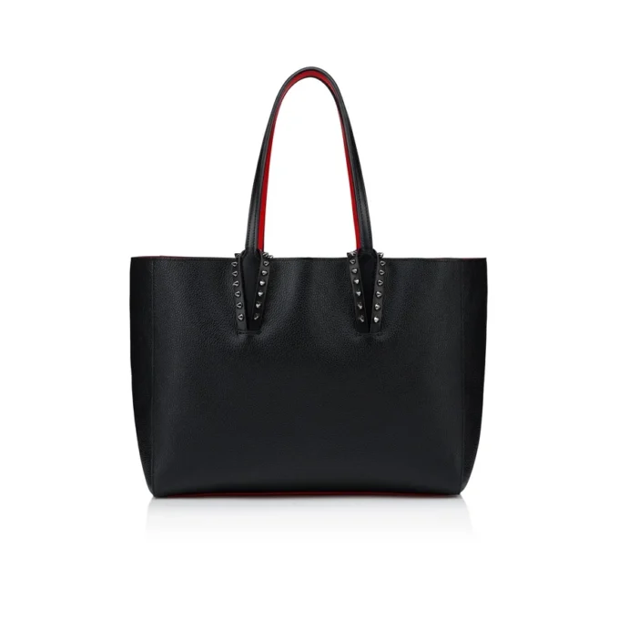 Cabata Small – Tote Bag – Calf Leather and Spikes – Black