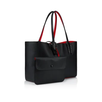 Cabata Small – Tote Bag – Calf Leather and Spikes – Black