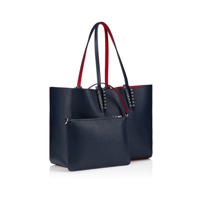 Cabata Small – Tote Bag – Calf Leather and Spikes – Zaffiro