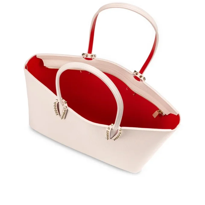 Cabata – Tote Bag – Calf Leather and Spikes – Leche