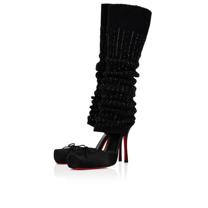 Cassia Annmac – 100 Mm Pumps – Crepe Satin and Mesh – Black – Women