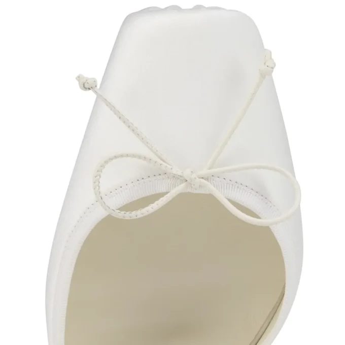 Cassia Lace up – 100 Mm Strappy Pumps – Crepe Satin – Ivory – Women