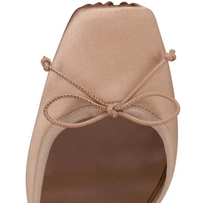 Cassia Lace up – 100 Mm Strappy Pumps – Crepe Satin – Nude 2 – Women