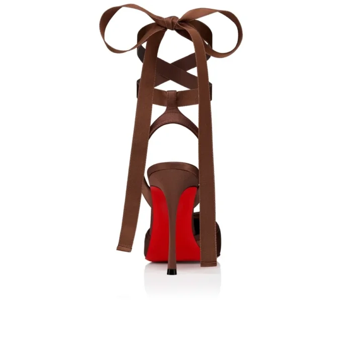 Cassia Lace up – 100 Mm Strappy Pumps – Crepe Satin – Nude 8 – Women