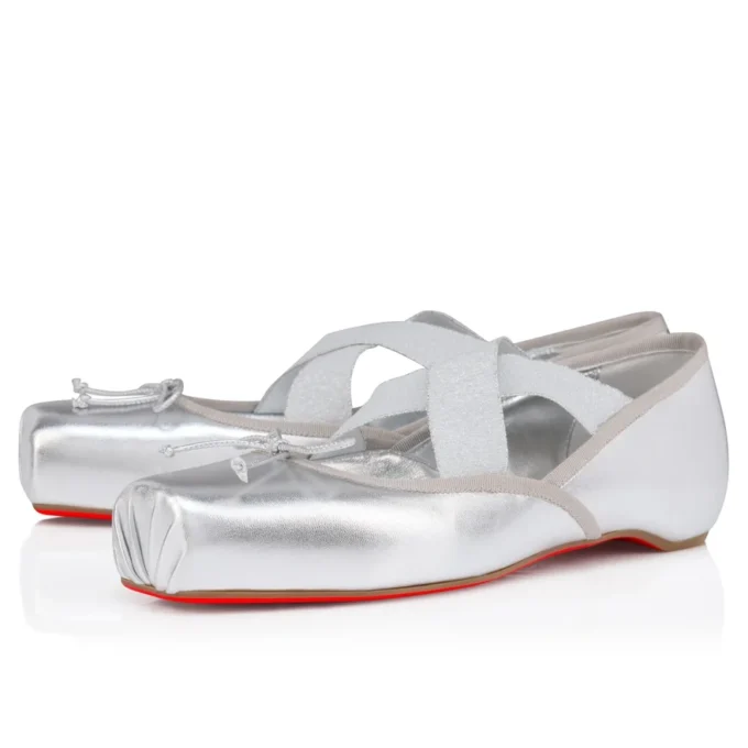 Cassiasticina – Ballerinas – Laminated Lamb Nappa Leather – Silver – Women