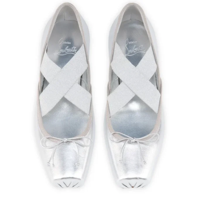 Cassiasticina – Ballerinas – Laminated Lamb Nappa Leather – Silver – Women