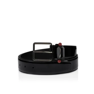 Chambeliss – Belt – Patent Calf Leather and Strass – Black