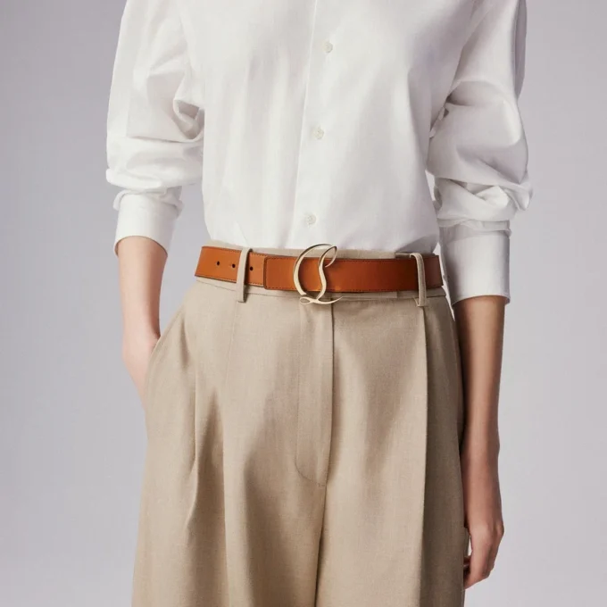 Cl Logo – Belt – Calf Leather – Brown