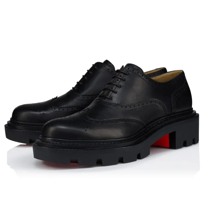 College – Oxfords – Waxed Calf Leather – Black – Men