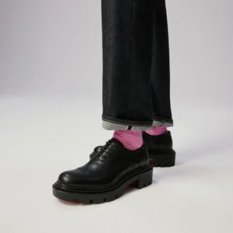 College – Oxfords – Waxed Calf Leather – Black – Men