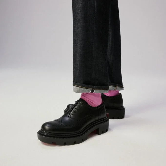 College – Oxfords – Waxed Calf Leather – Black – Men