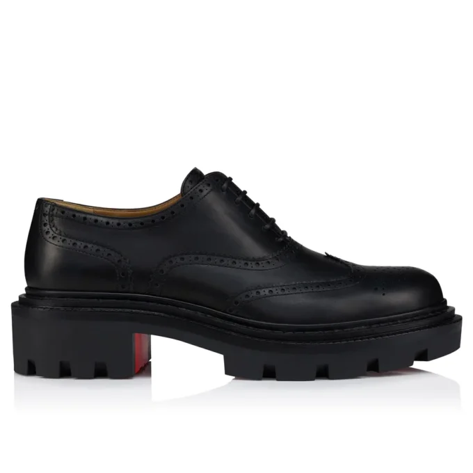 College – Oxfords – Waxed Calf Leather – Black – Men