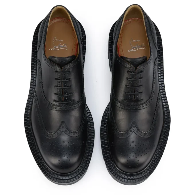 College – Oxfords – Waxed Calf Leather – Black – Men