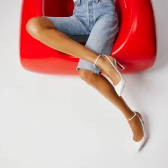 Condora Strap – 85Mm Strappy Pumps – Nappa Leather – Bianco – Women