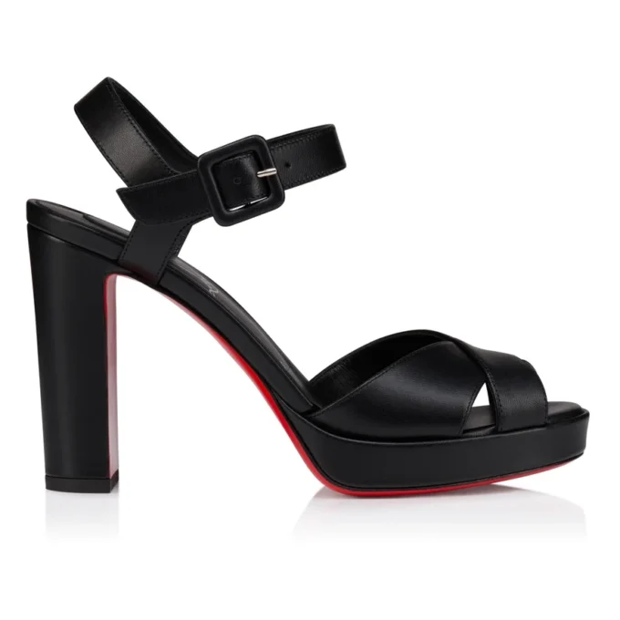 Cora – 100 Mm Sandals – Lamb Nappa Leather – Black – Women