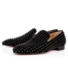 Dandelion Spikes – Loafers – Veau Velours and Spikes – Black – Men