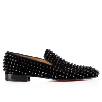 Dandelion Spikes – Loafers – Veau Velours and Spikes – Black – Men