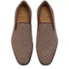 Danny Flex – Loafers – Calf Leather and Twile Weave – White and Brown – Men