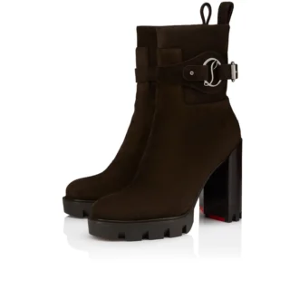 Dianouchette Lug – 100 Mm Low Boots – Reversed Calf Leather – Cafe – Women