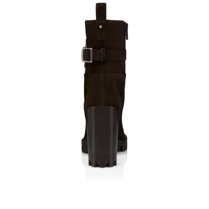 Dianouchette Lug – 100 Mm Low Boots – Reversed Calf Leather – Cafe – Women