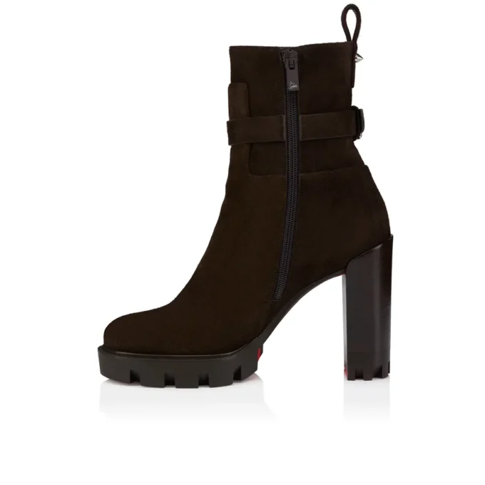 Dianouchette Lug – 100 Mm Low Boots – Reversed Calf Leather – Cafe – Women