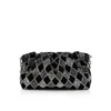 Eva Small – Shoulder Bag – Veau Velours and Diamond-Shaped Strass – Black