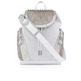 Explorafunk – Backpack – Calf Leather, Glitter and Suede – White Explorafunk – Backpack – Calf Leather, Glitter and Suede – White