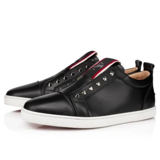 F.A.V Fique a Vontade – Slip-On Sneakers – Calf Leather – Black – Men