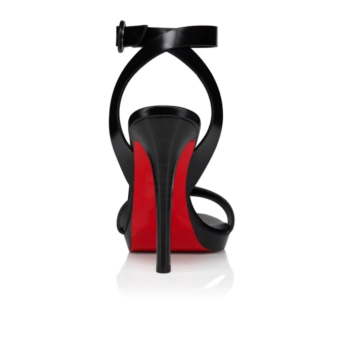 Fanny Sandal – 120 Mm Strappy Sandals – Patinated Calf Leather – Black – Women