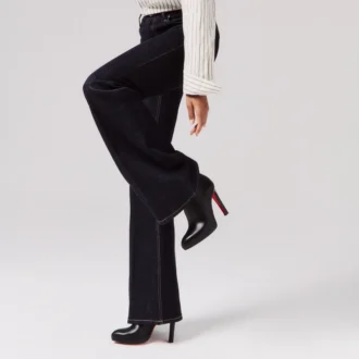 Fannylove Booty – 120 Mm Low Boots – Calf Leather – Black – Women