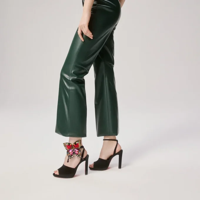 Farfa Luna – 120 Mm Strappy Sandals – Velvet – Black – Women