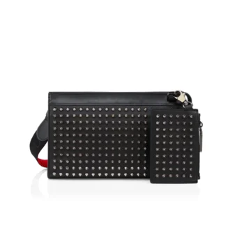 Funky – Crossbody Bag – Grained Calf Leather and Spikes – Black